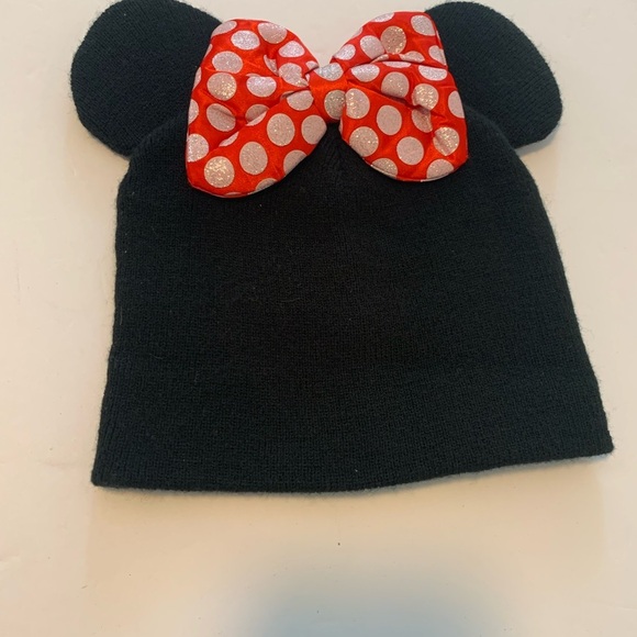 Minnie Mouse Kids Black and Red Hat with Red Polka Dot Bow OS - Picture 8 of 8
